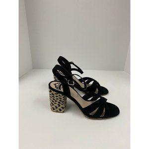 Fergalicious Fiance Ankle Strap Heels Sandals Womens Size 10 M, Black